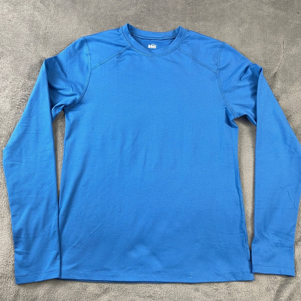 REI Co-op Base Layer Kids XL 18 Blue Long Sleeve Thumbhole Performance Sport Top